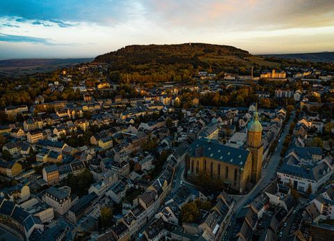 Blick über Annaberg-Buchholz mit der Sankt Annenkirche