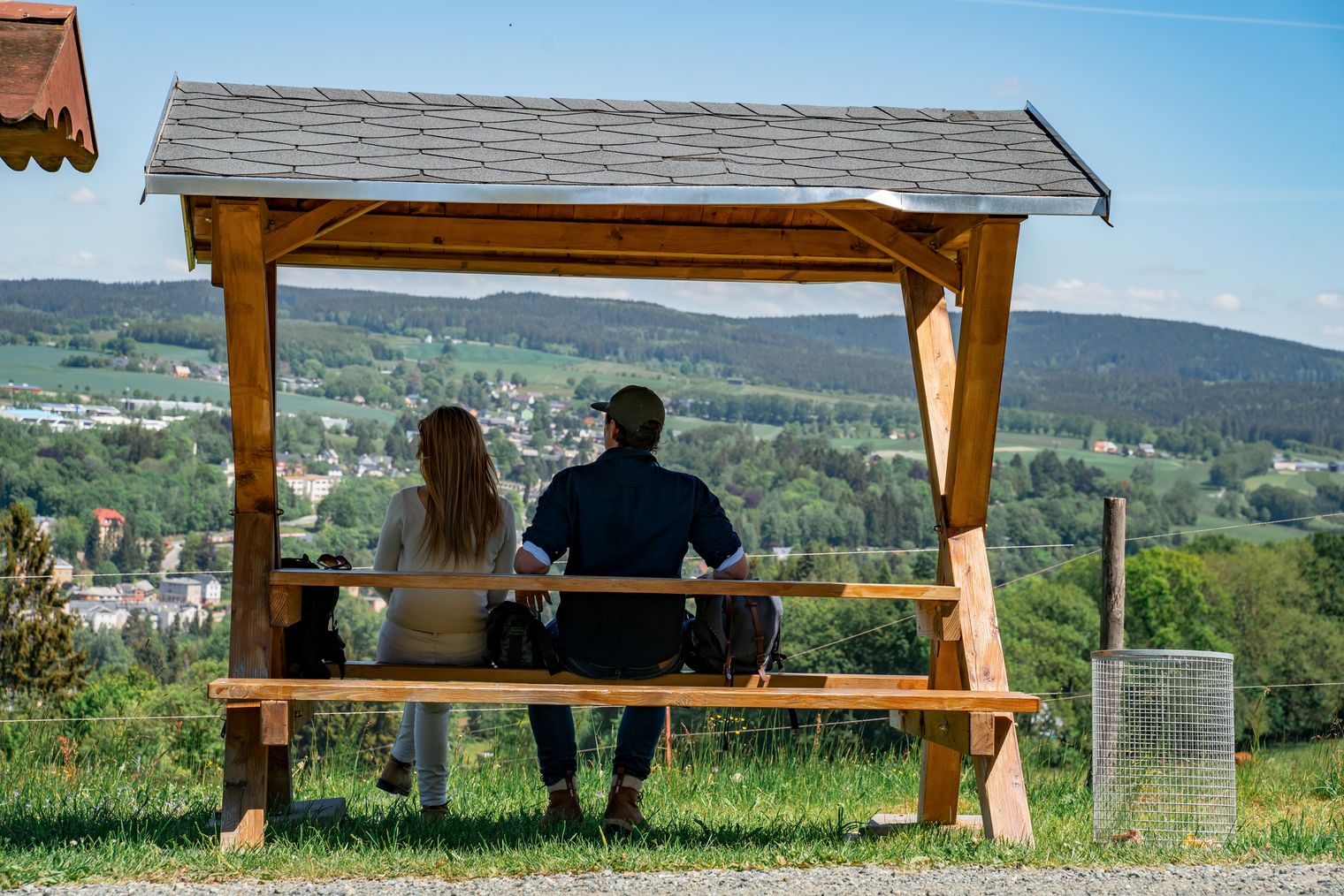 Qualitätswanderweg Vogtland Panorama Weg, Rastplatz mit Aussicht