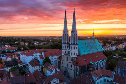 Peterskirche in Görlitz im Abendrot / Church of St Peter and Paul in Görlitz at sunset